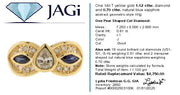 Pear Shape Diamond Estate Ring With Sapphire Accents