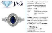 .67ct. Natural Sapphire Set in 10K White Gold Diamond Mounting Sz 7