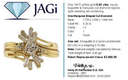 .93cttw. Marquise Natural Diamond Vintage Ring Set in 14K Yellow Gold Sz 7