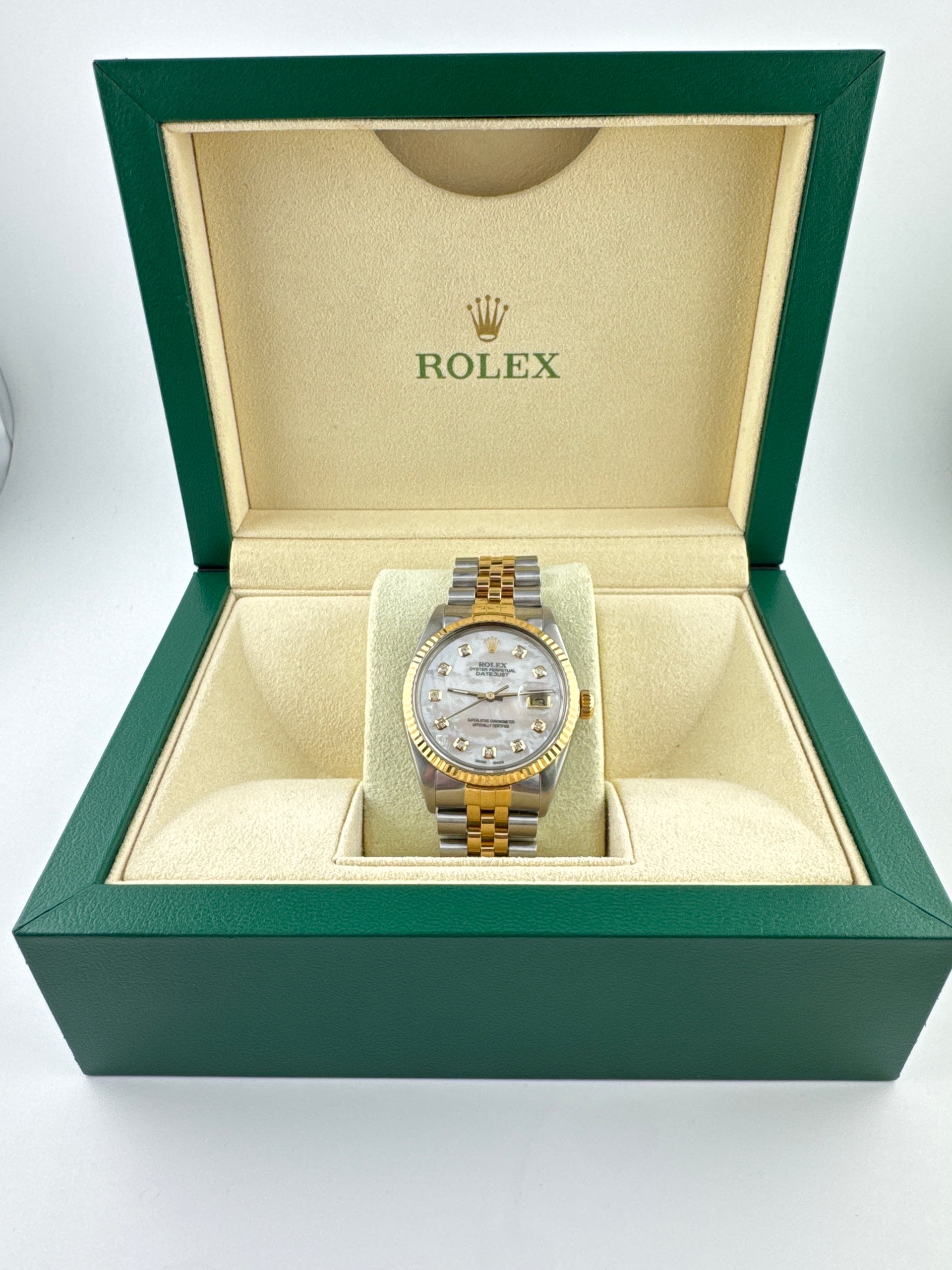 36mm Rolex Datejust 16013 White Mother of Pearl Dial (1987)