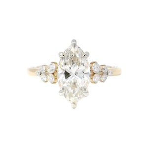 2.05ct. F VS1 Lab Grown Marquise Diamond in Custom 14K Yellow Gold Mounting