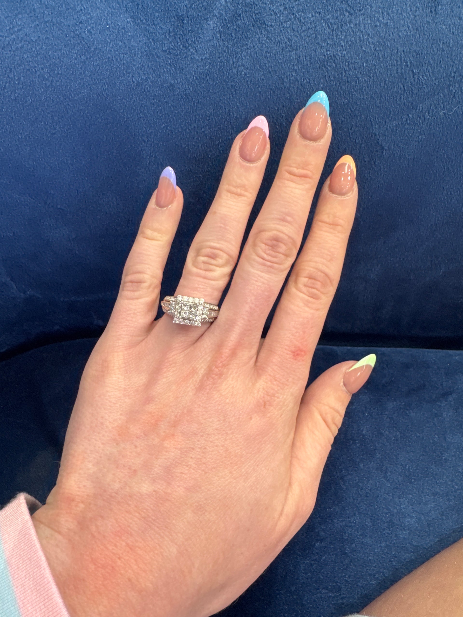 Natural Diamond Engagement Ring in 10k White Gold