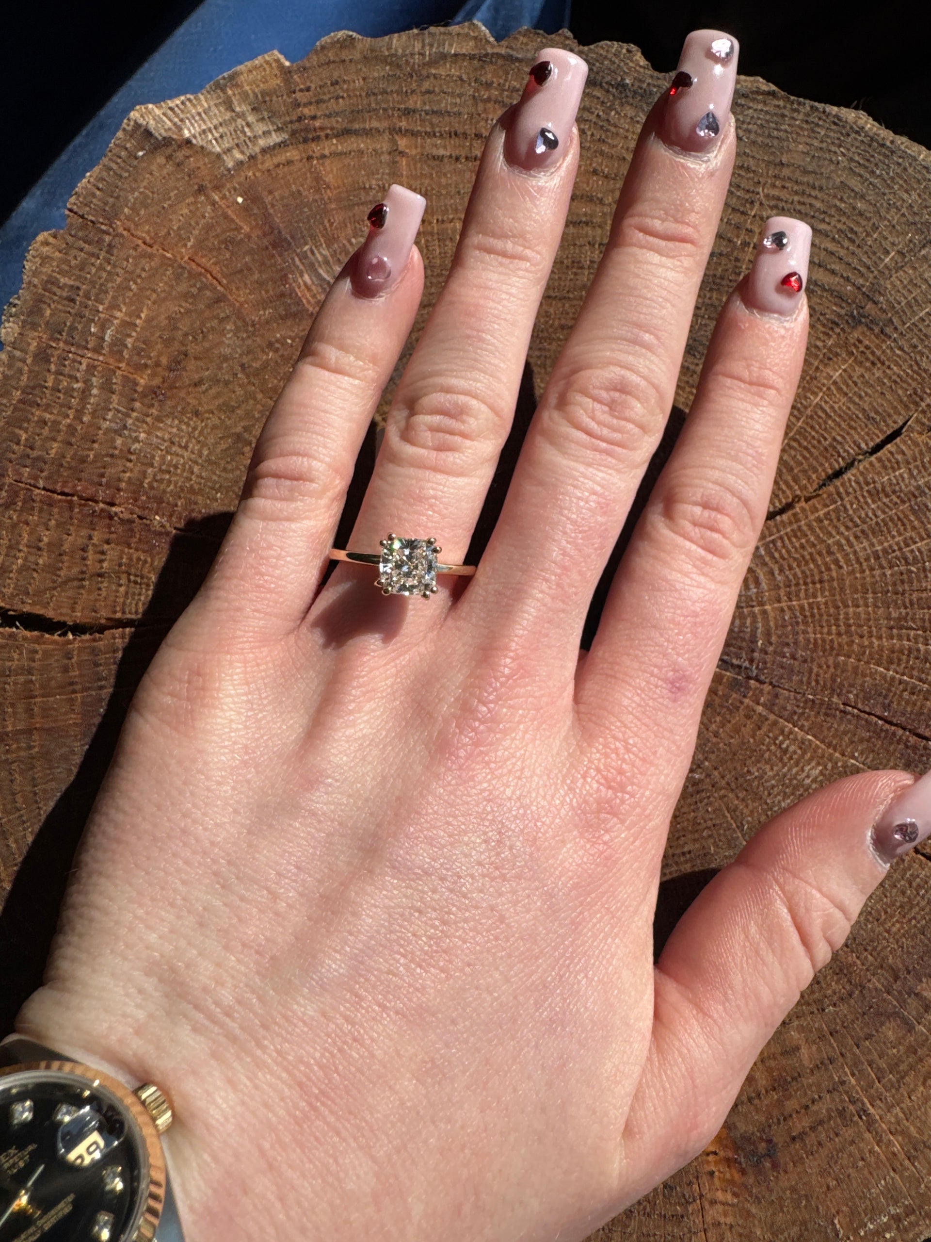 2.03ct. F VS1 Lab Grown Cushion Cut Diamond Solitaire Engagement Ring