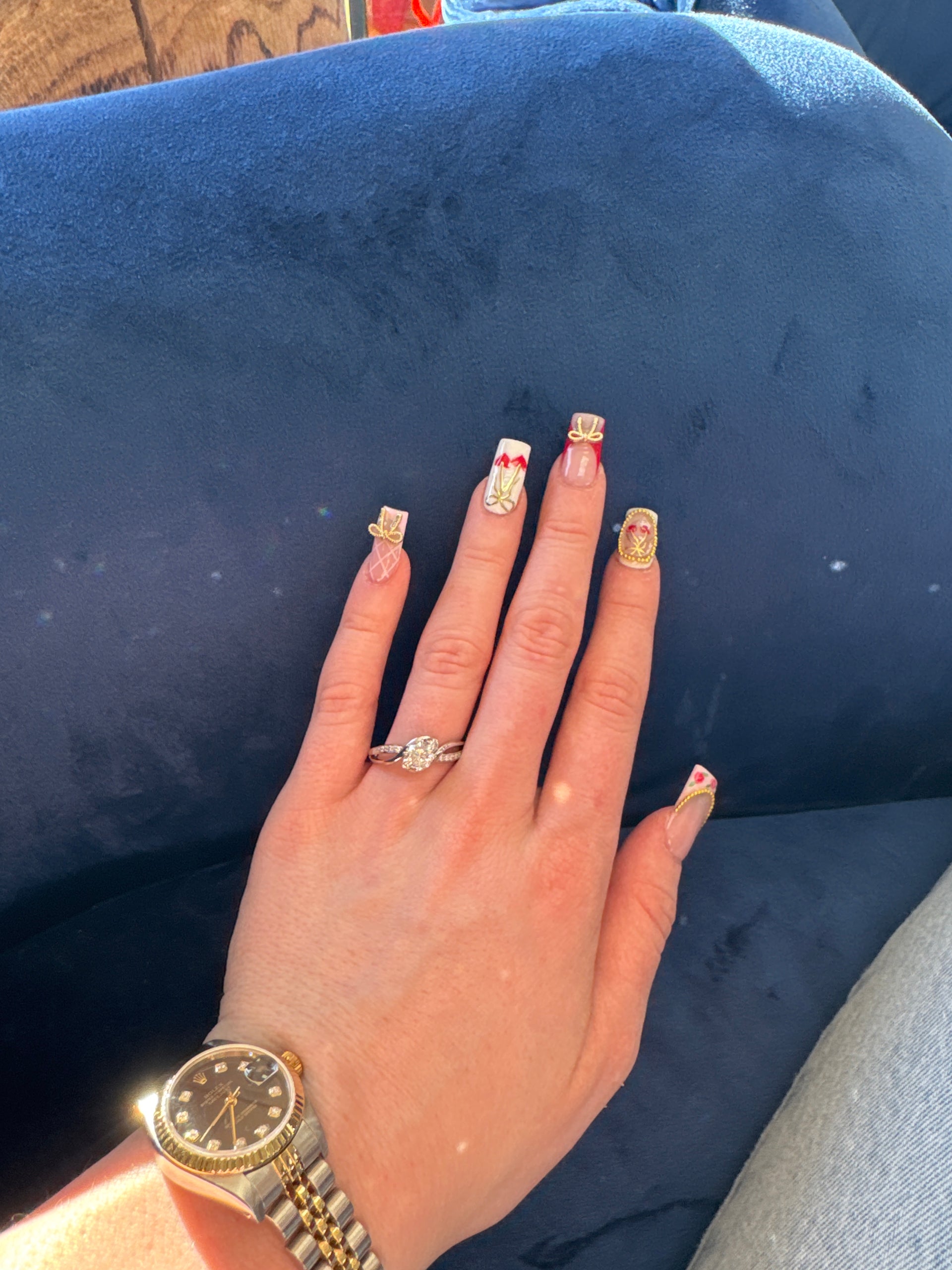 Approx. 1ct. Round Natural Diamond Ring Set in 14K White Gold