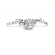 Three Piece Diamond Engagement Set in 14K White Gold Sz 5.5