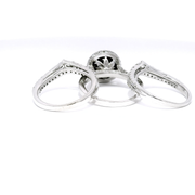 Three Piece Diamond Engagement Set in 14K White Gold Sz 5.5