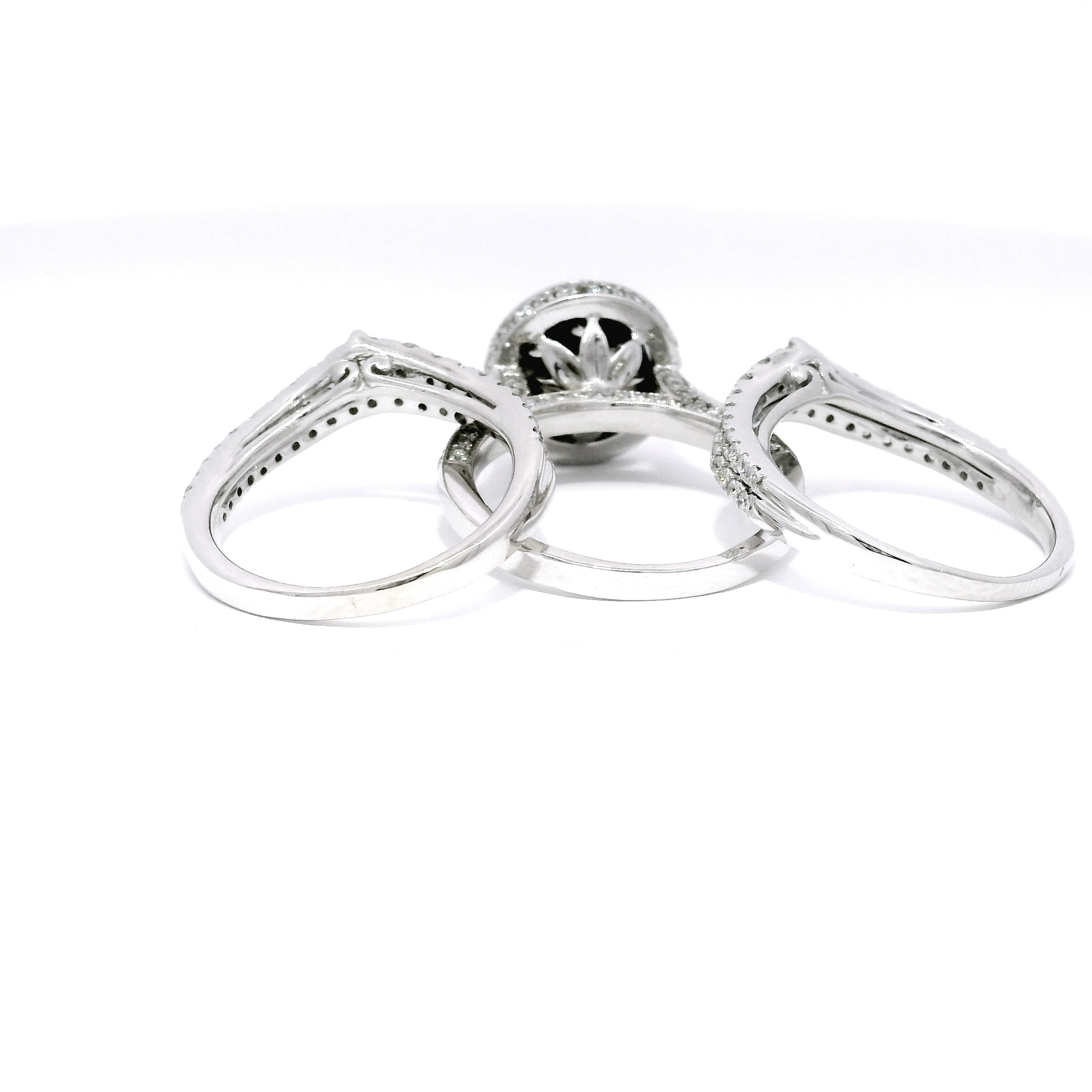 Three Piece Diamond Engagement Set in 14K White Gold