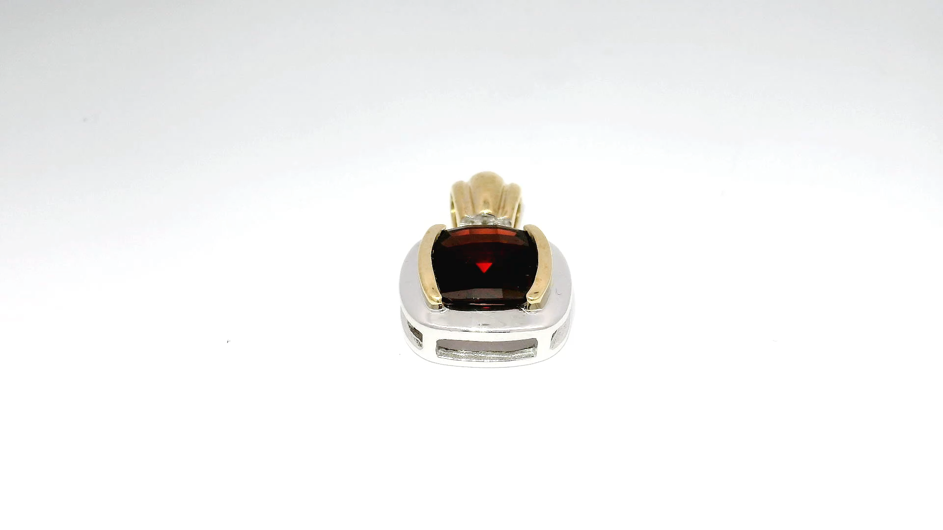 Garnet in 14K Two Tone Pendant Mounting