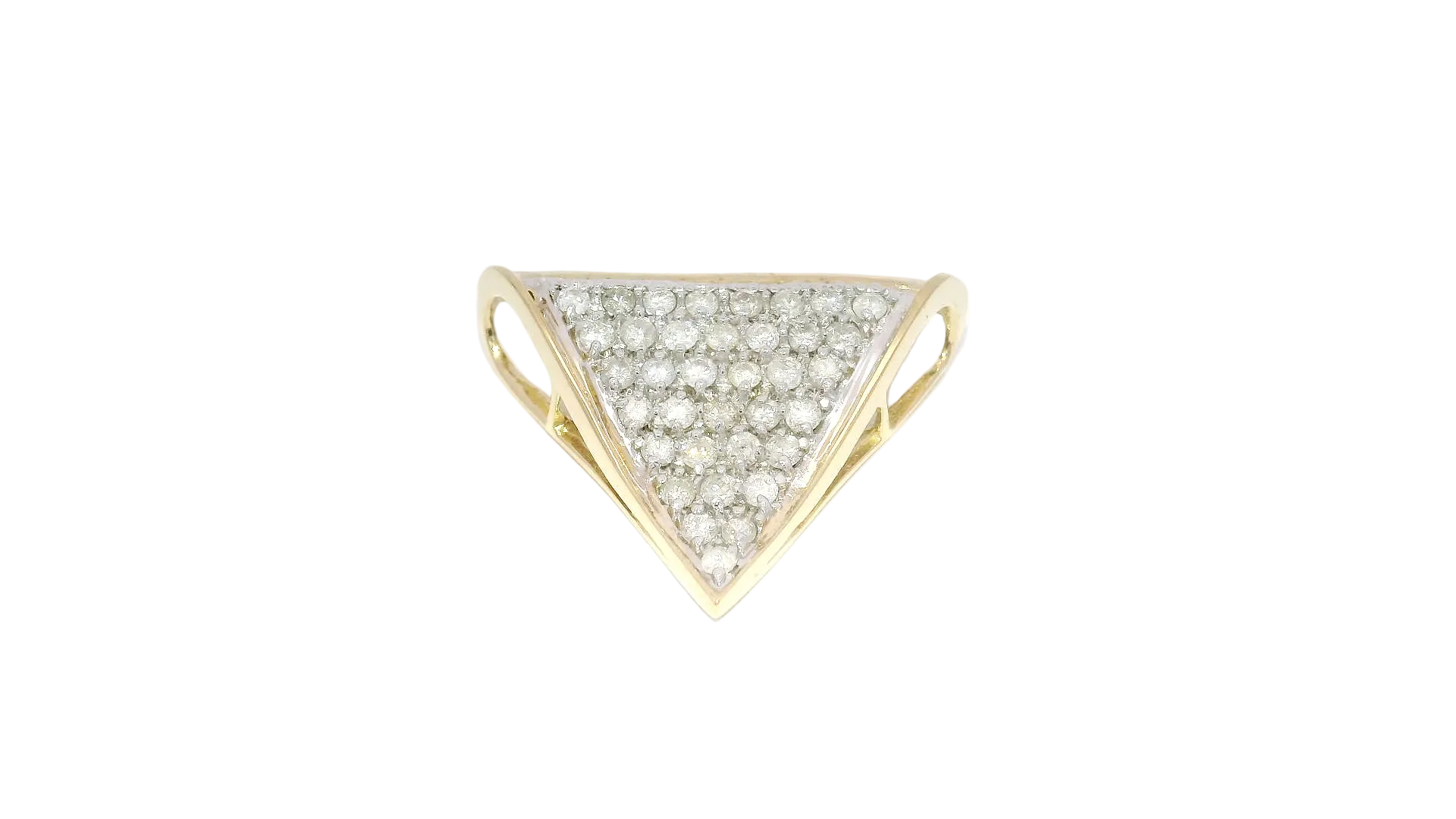 Natural Diamond Triangle Enhancer Pendant in 14K Yellow Gold