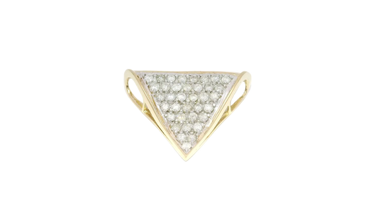 Natural Diamond Triangle Enhancer Pendant in 14K Yellow Gold