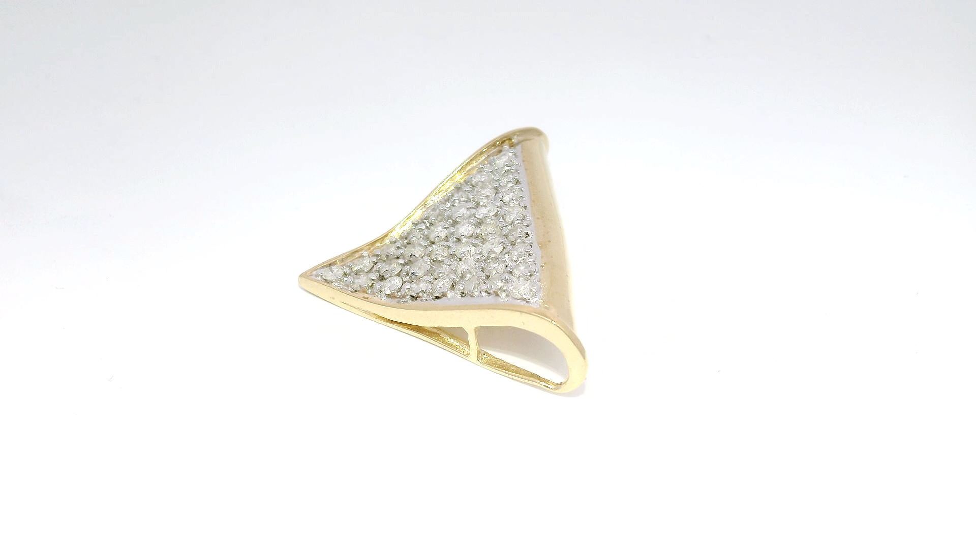Natural Diamond Triangle Enhancer Pendant in 14K Yellow Gold