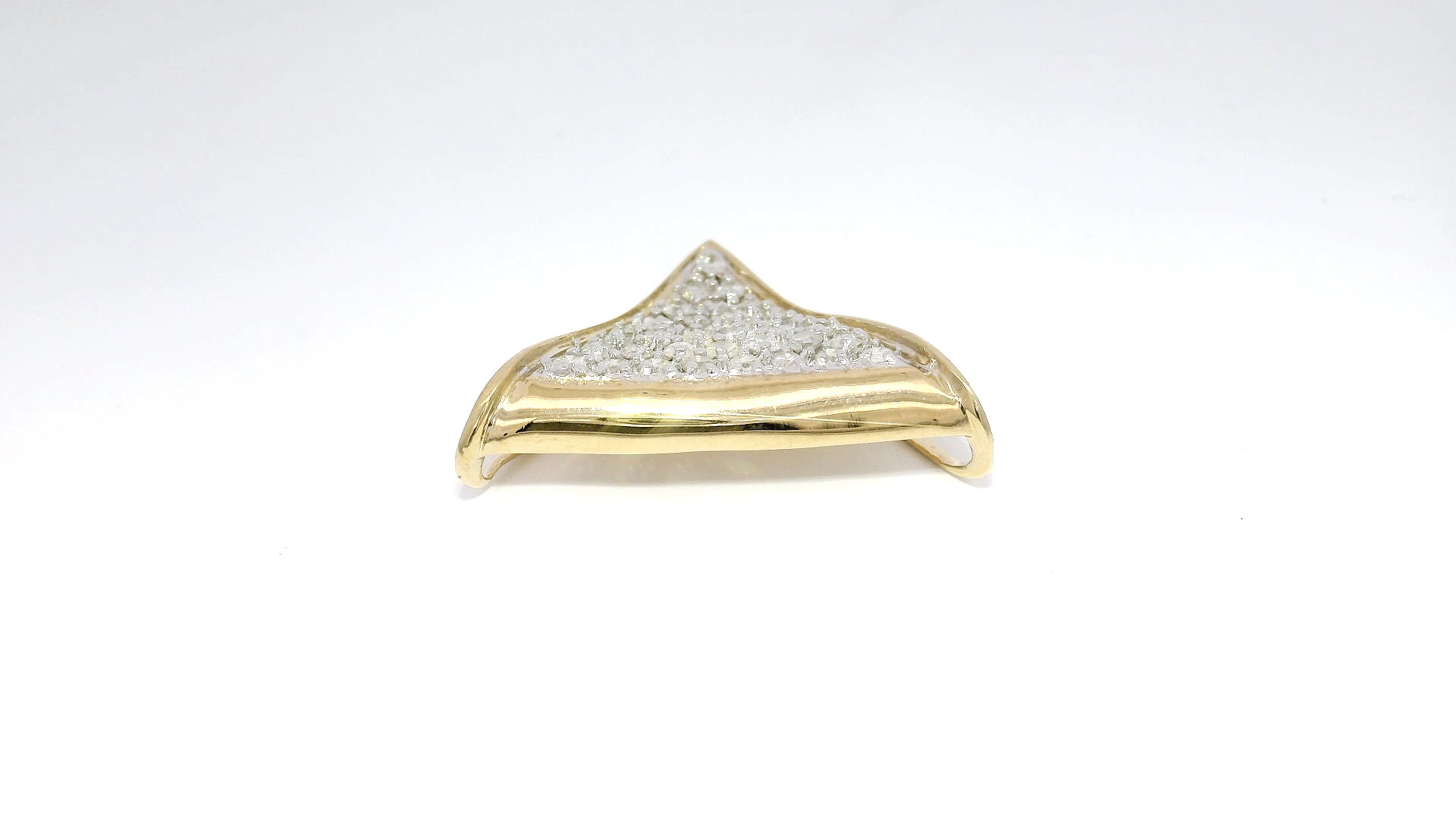 Natural Diamond Triangle Enhancer Pendant in 14K Yellow Gold