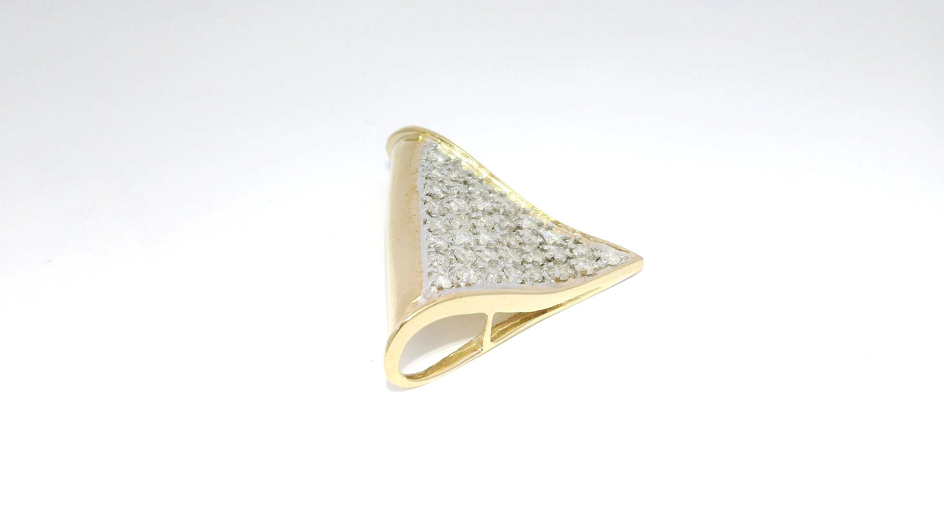 Natural Diamond Triangle Enhancer Pendant in 14K Yellow Gold