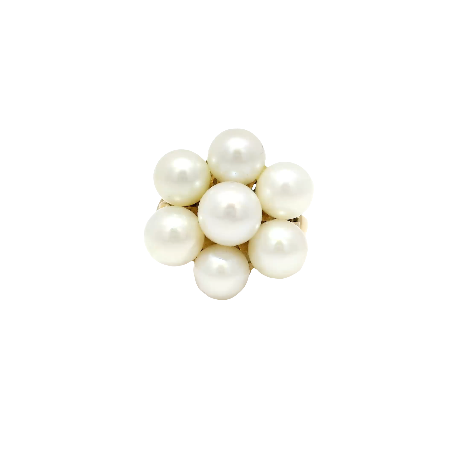 Pearl Cluster Ring Set in 18K Yellow Gold