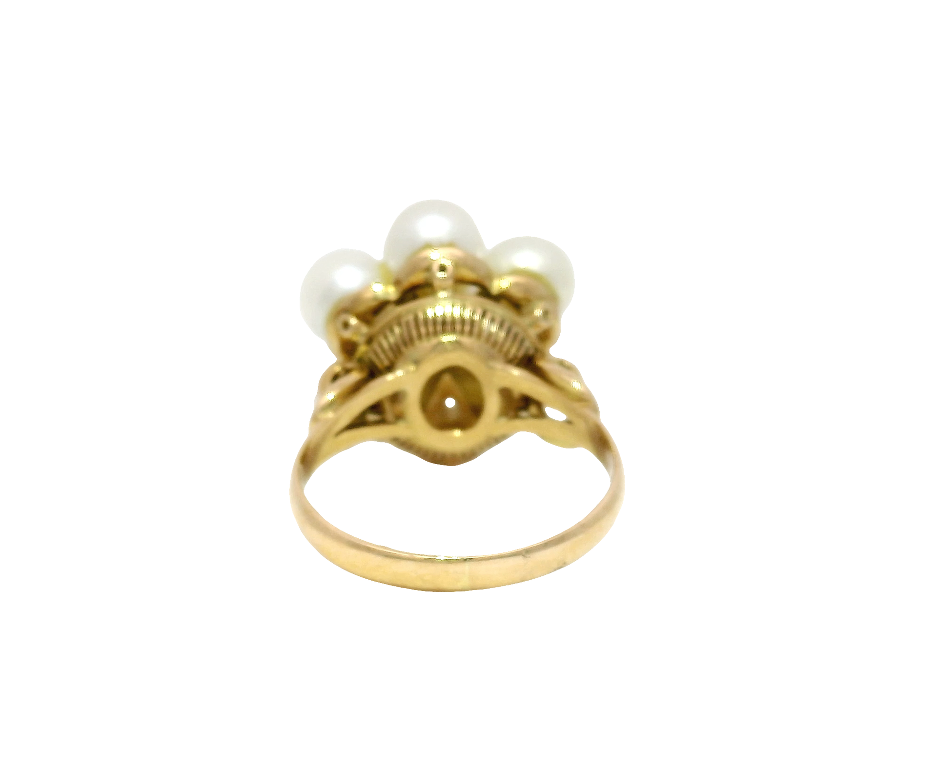 Pearl Cluster Ring Set in 18K Yellow Gold