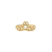 Natural Diamond Crown Ring Set in 14K Yellow Gold Sz 7.5