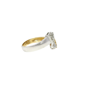 Two Tone Natural Diamond Pave Ring in 14K Yellow Gold Sz 6