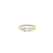 14k Yellow Gold Diamond Three Stone Ring