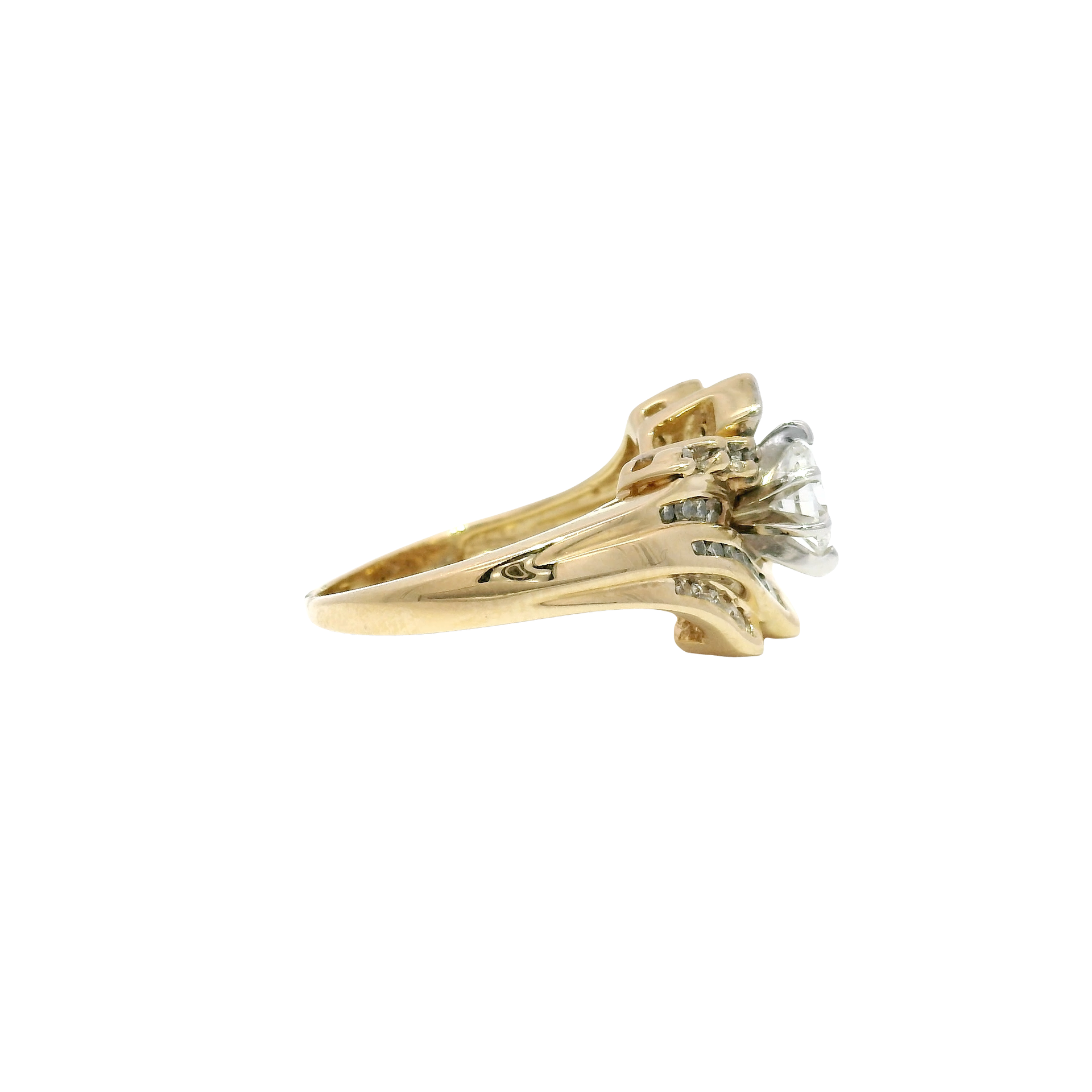 Natural Marquise Diamond Ring in 14K Yellow Gold