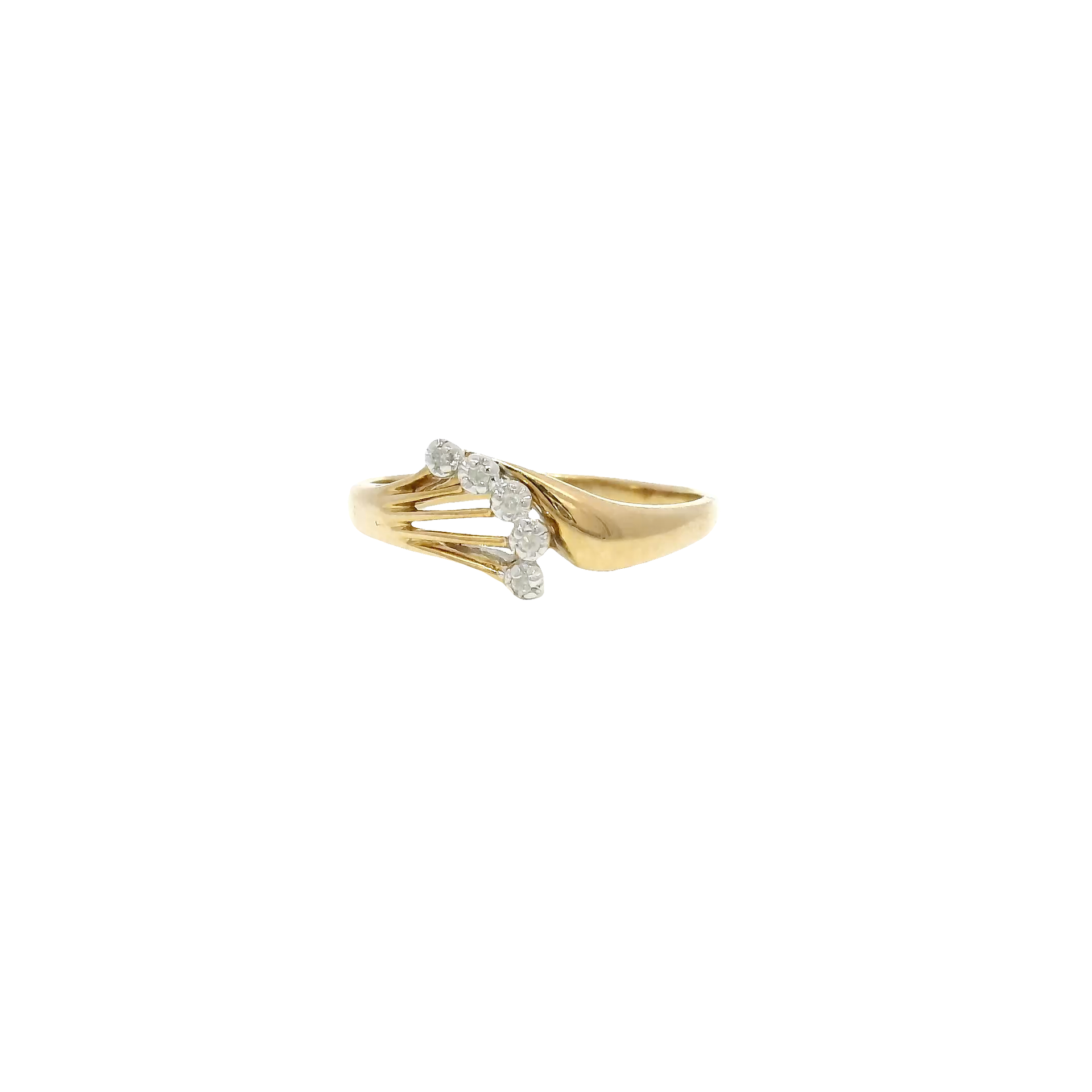 Natural Diamond Ring Set in 10K Yellow Gold