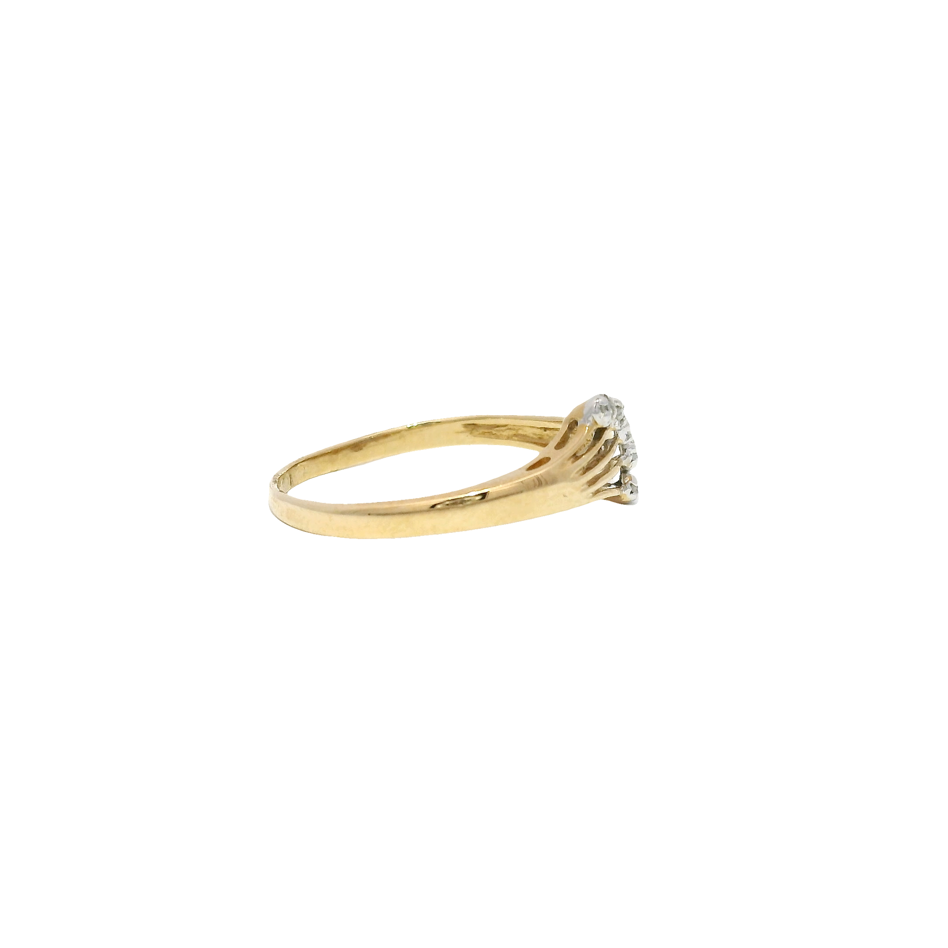 Natural Diamond Ring Set in 10K Yellow Gold