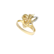 Natural Diamond Floral Cluster Ring in 14K Yellow Gold Sz 6