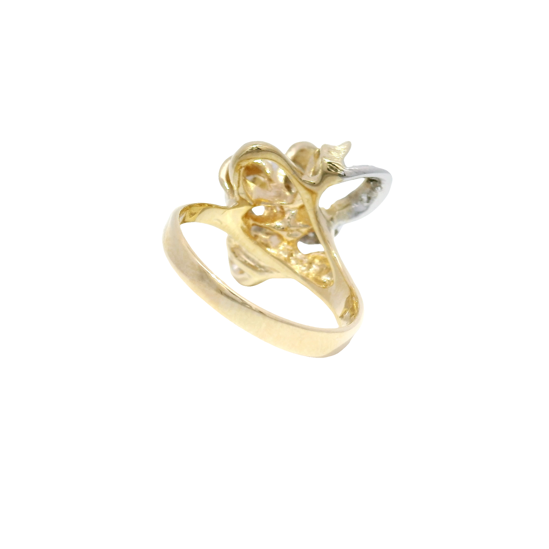 Natural Diamond Floral Cluster Ring in 14K Yellow Gold