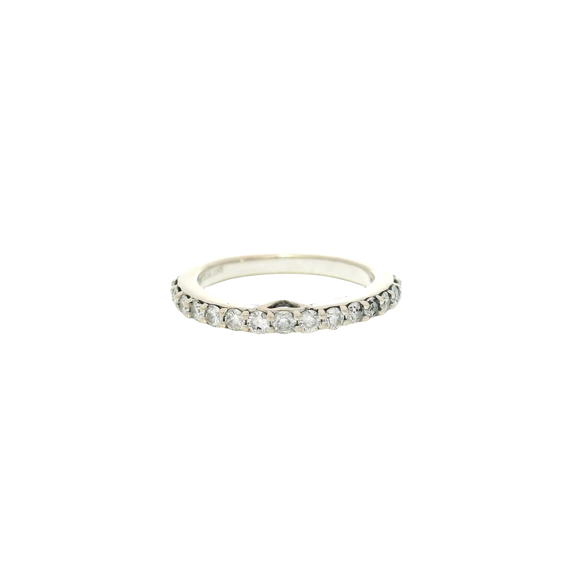 Natural Diamond Band with Sapphire Accents in 14K White Gold