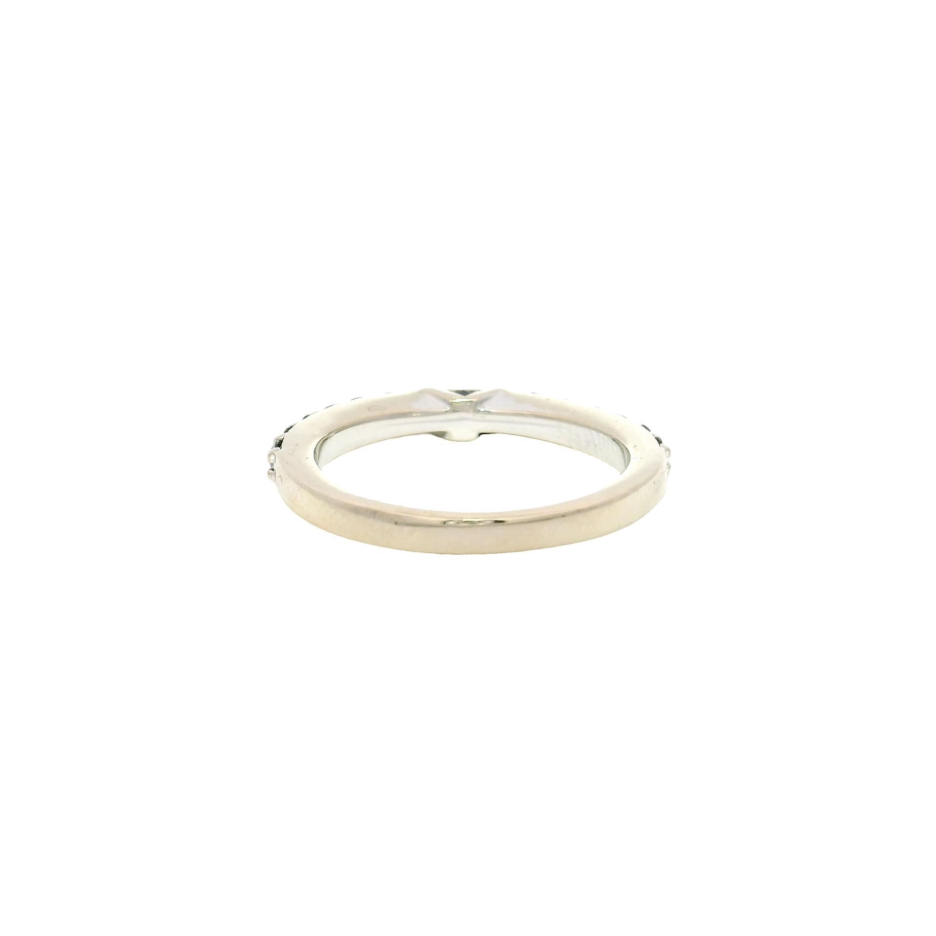 Natural Diamond Band with Sapphire Accents in 14K White Gold