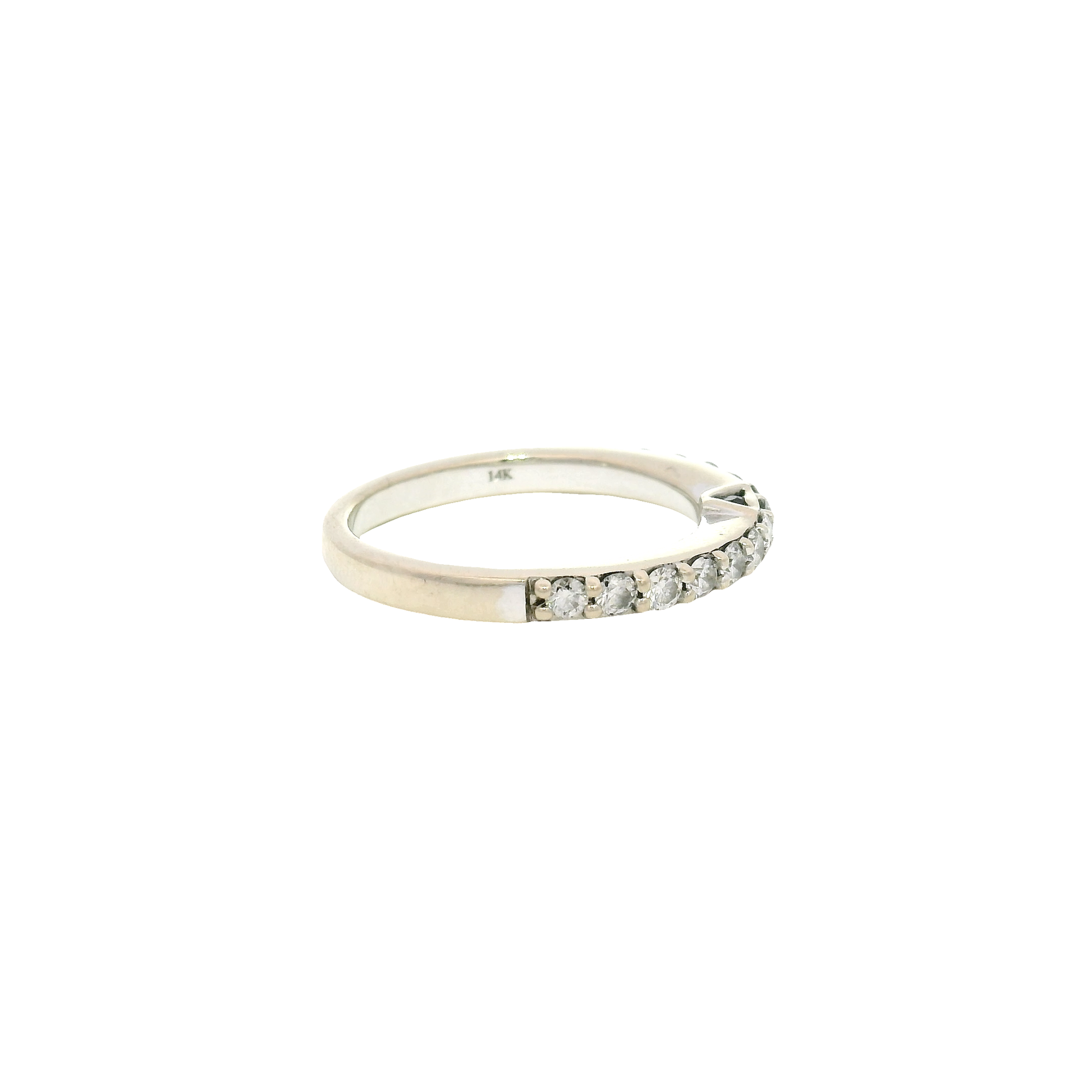 Natural Diamond Band with Sapphire Accents in 14K White Gold