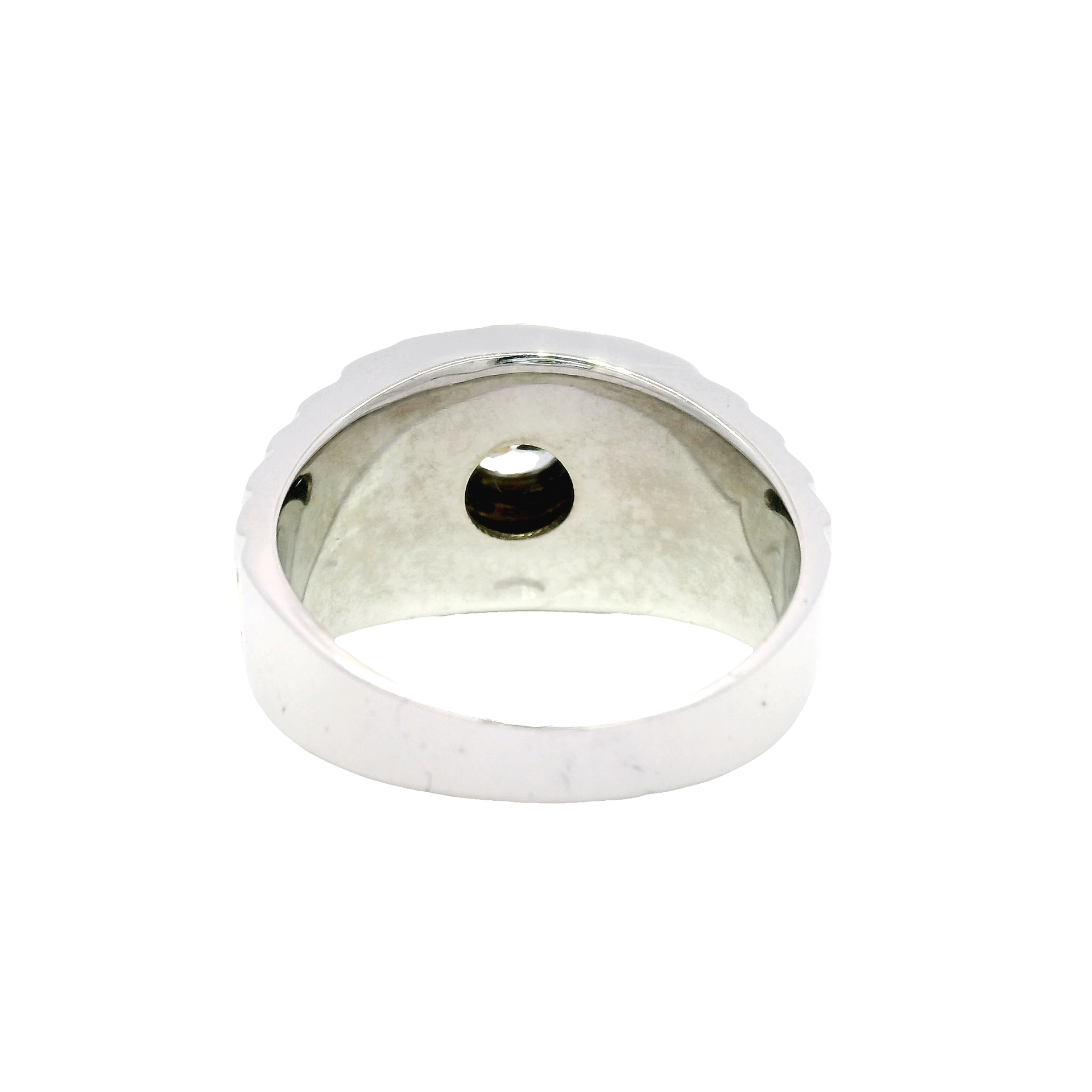 Natural Round Diamond Rolex Style Ring in Two Tone 10K Gold