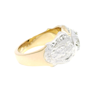 Natural Diamond Masonic Ring in 14K Yellow Gold