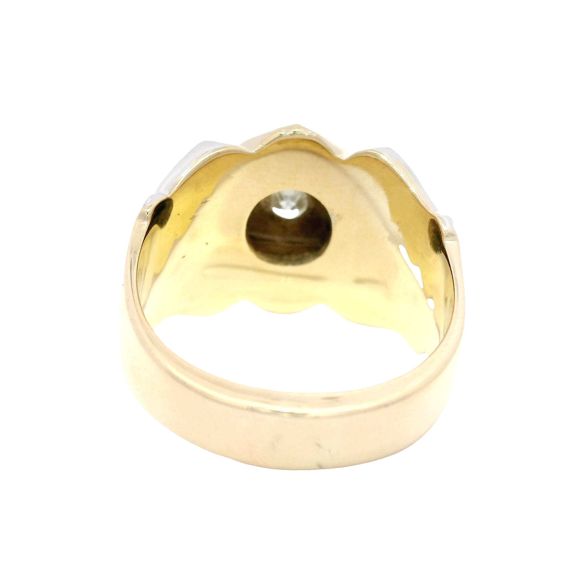 Natural Diamond Masonic Ring in 14K Yellow Gold