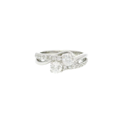 Natural Diamond Bypass Style Ring in 14K White Gold by Ever Us Sz 7