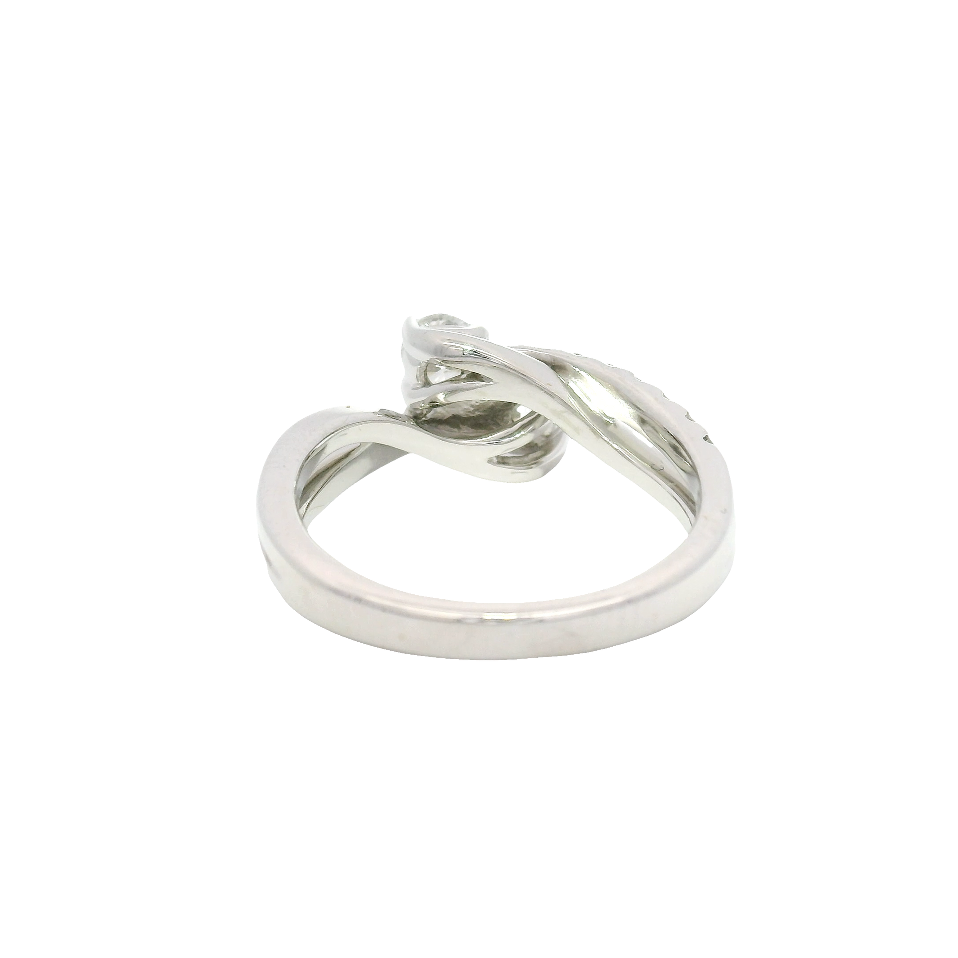 Natural Diamond Bypass Style Ring in 14K White Gold by Ever Us