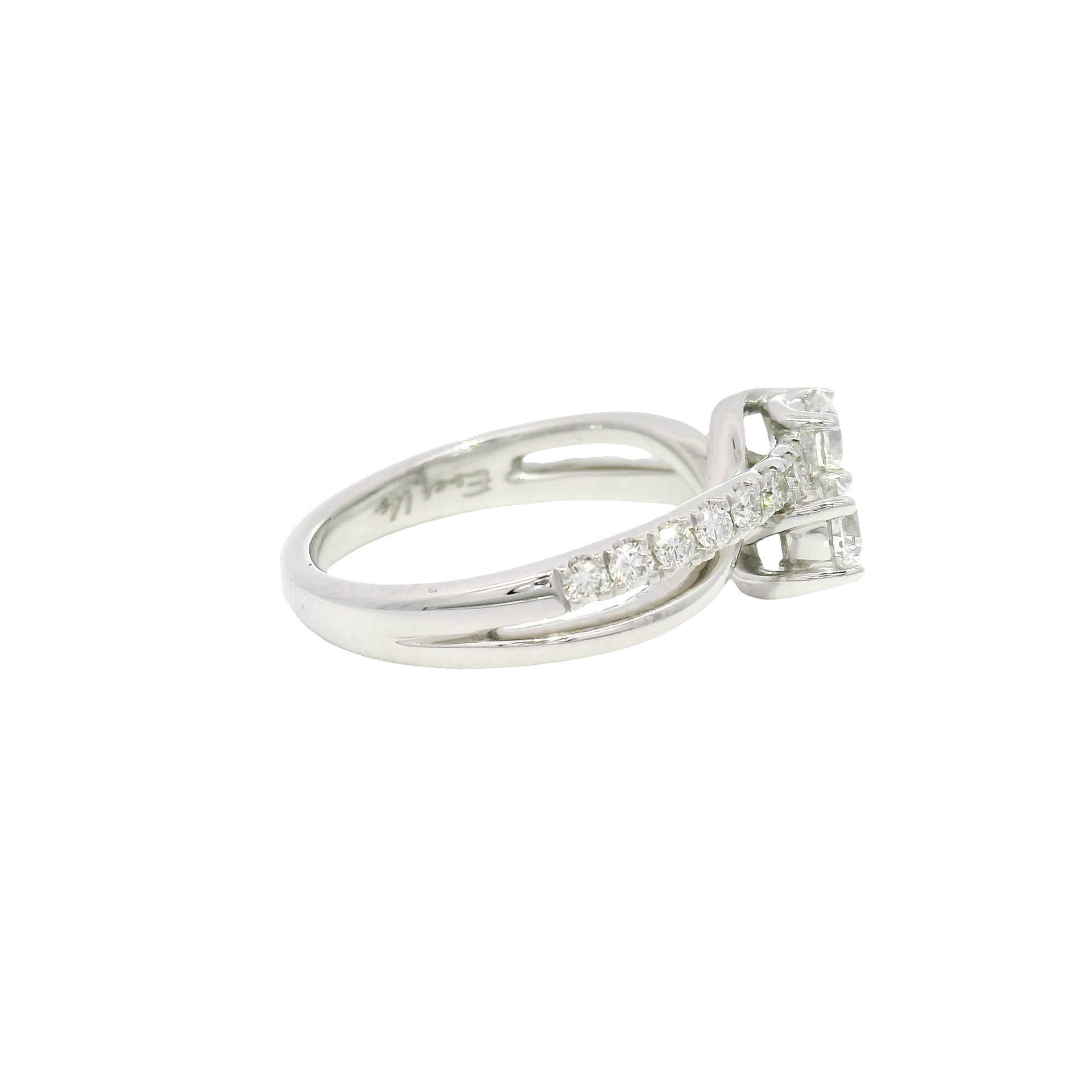 Natural Diamond Bypass Style Ring in 14K White Gold by Ever Us