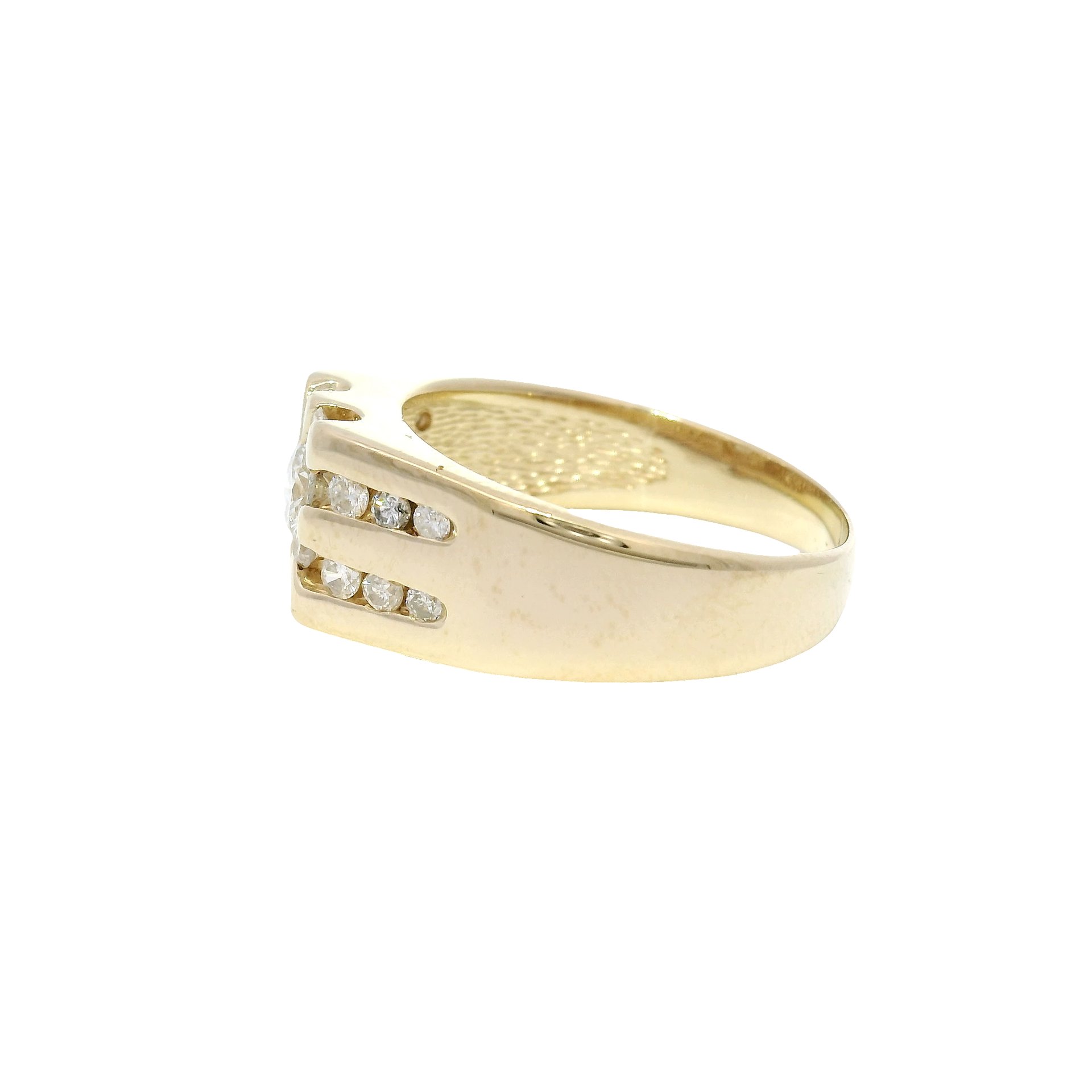 Natural Diamond Men's Ring in 14K Yellow Gold