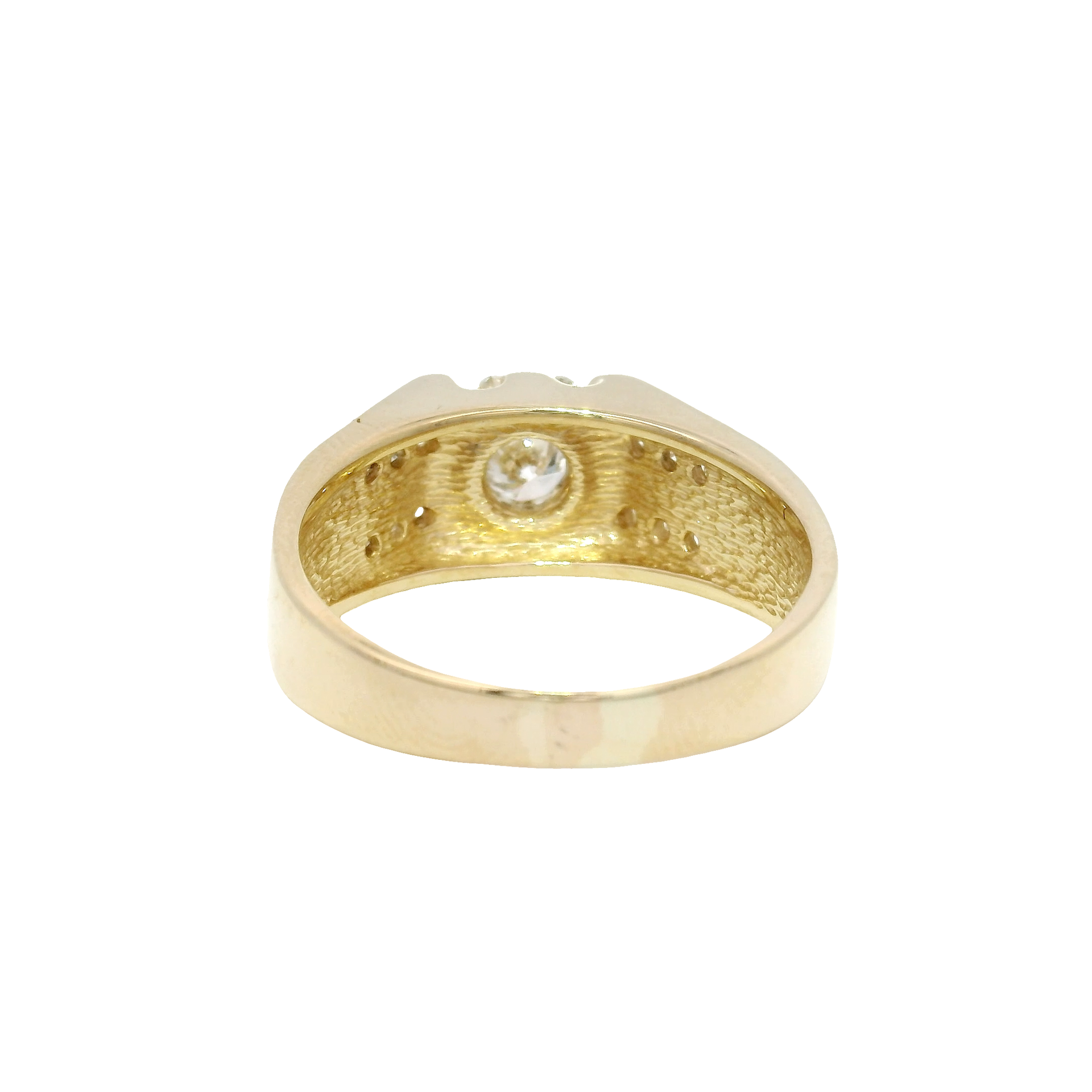 Natural Diamond Men's Ring in 14K Yellow Gold