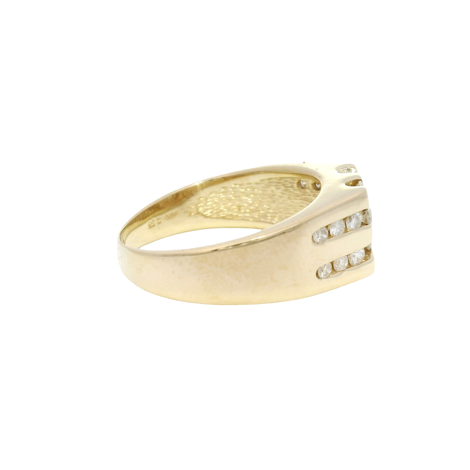 Natural Diamond Men's Ring in 14K Yellow Gold