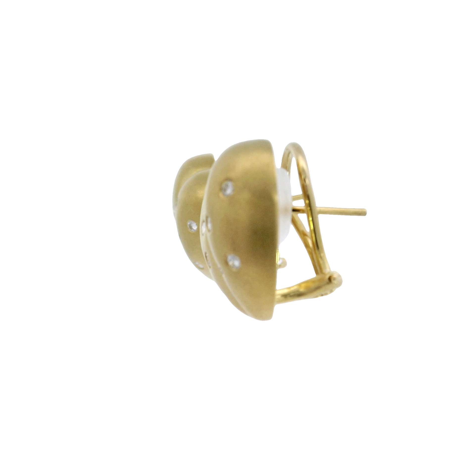 Natural Diamond Puffy Heart Earrings in 14K Yellow Gold