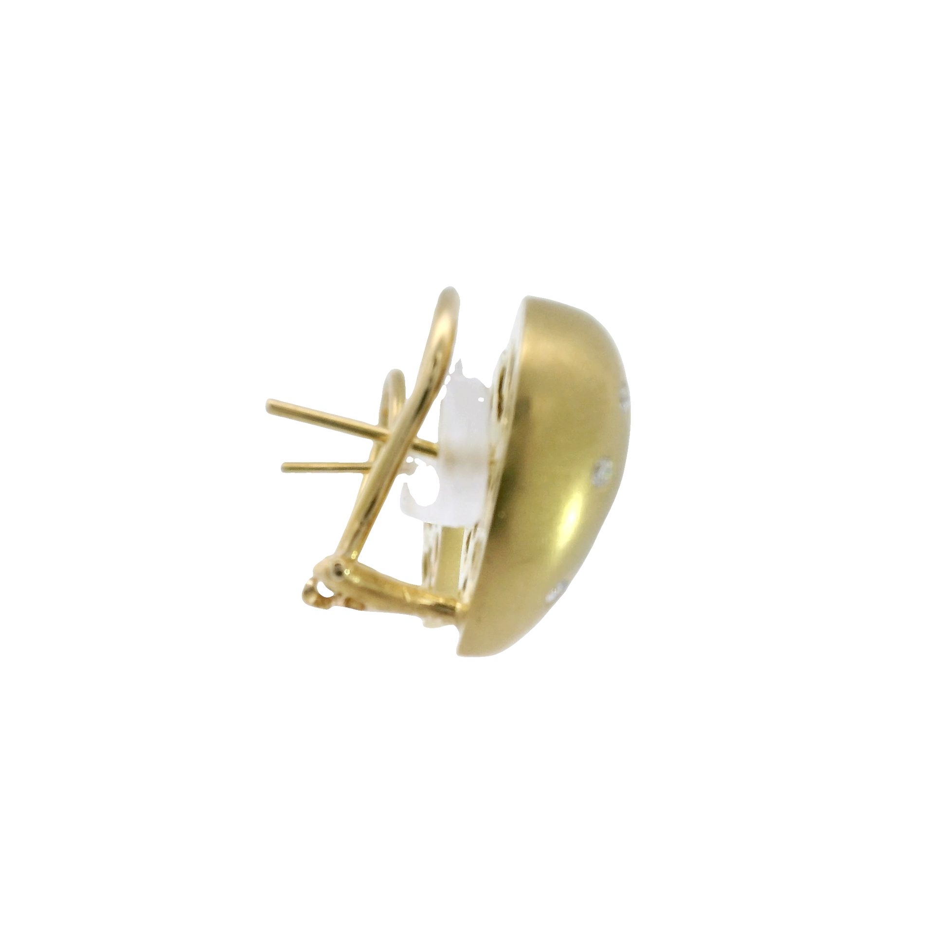 Natural Diamond Puffy Heart Earrings in 14K Yellow Gold