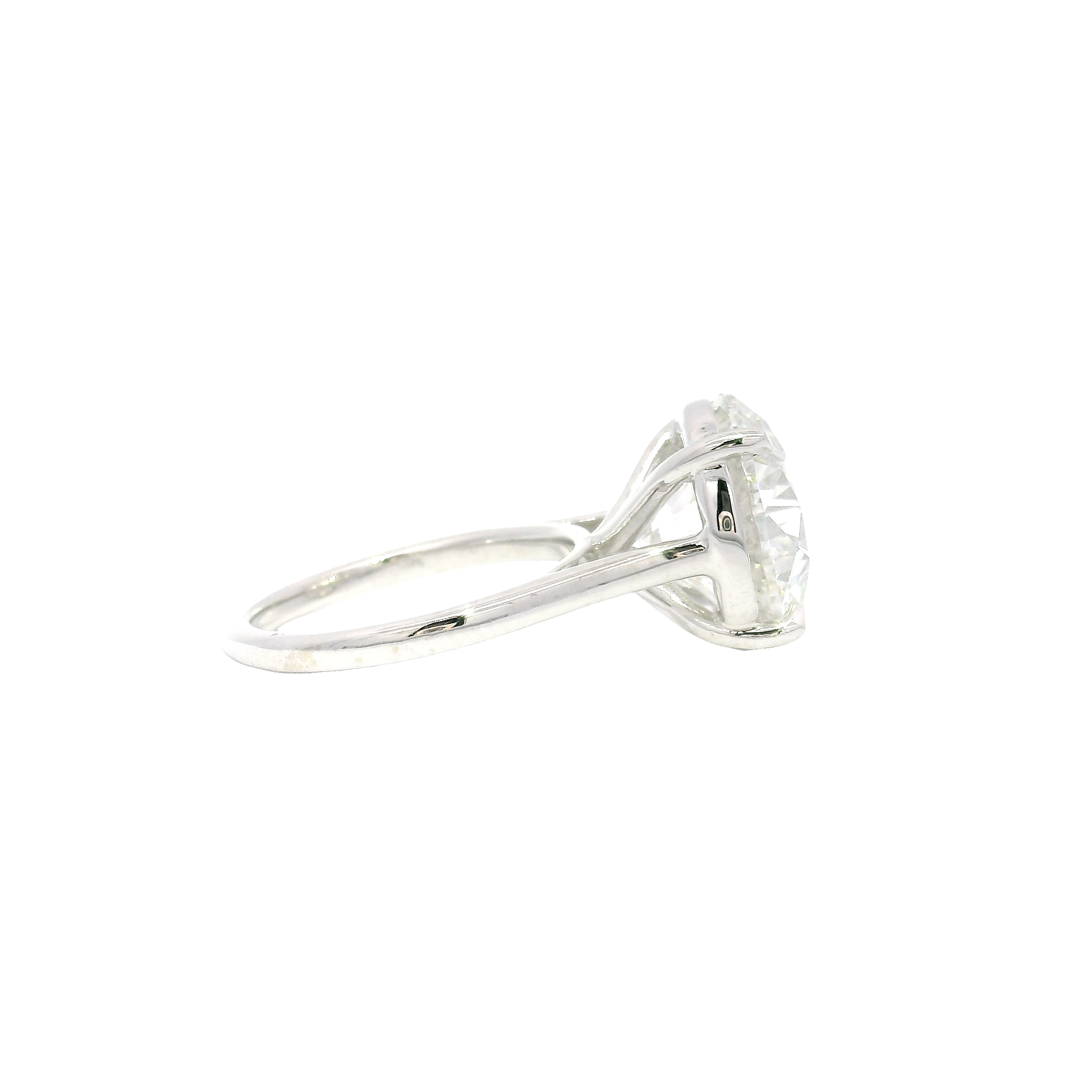 10.03ct. F VS1 Lab Grown Round Diamond Ring in 14K White Gold Cathedral