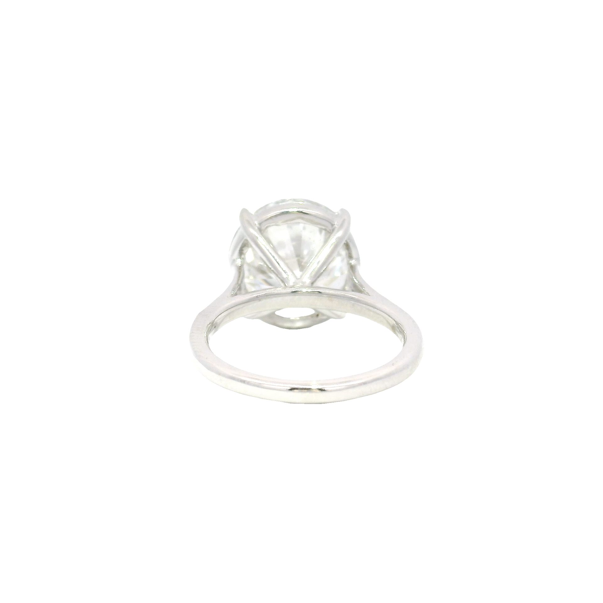 10.03ct. F VS1 Lab Grown Round Diamond Ring in 14K White Gold Cathedral