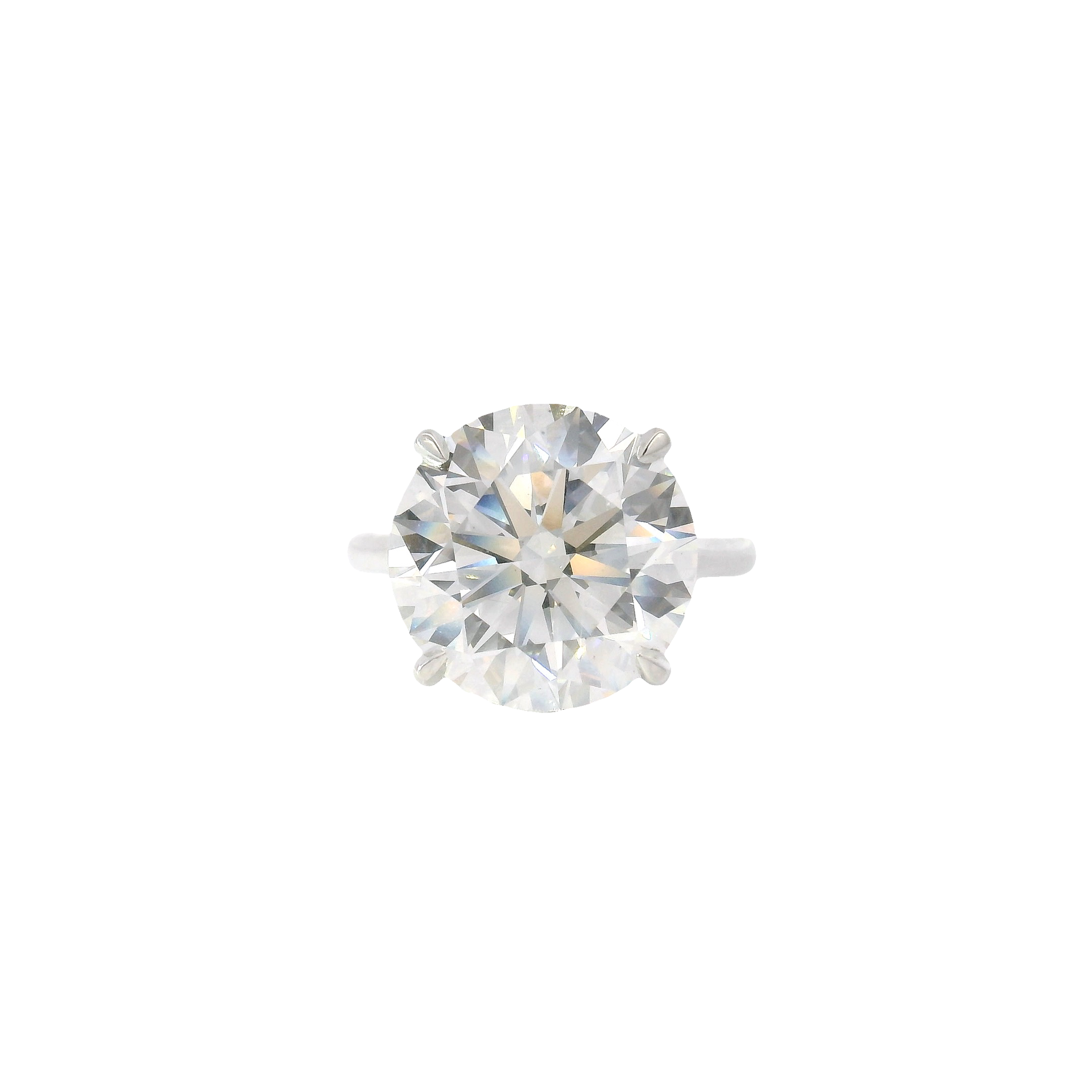 10.03ct. F VS1 Lab Grown Round Diamond Ring in 14K White Gold Cathedral