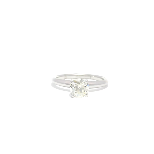 1.0ct. Natural Old Euro Set in 14K White Gold
