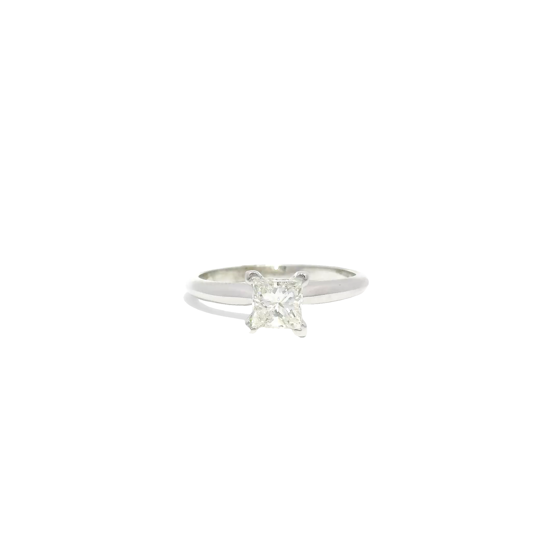 Approx .75cttw Princess Cut Solitaire Set in 14K White Gold