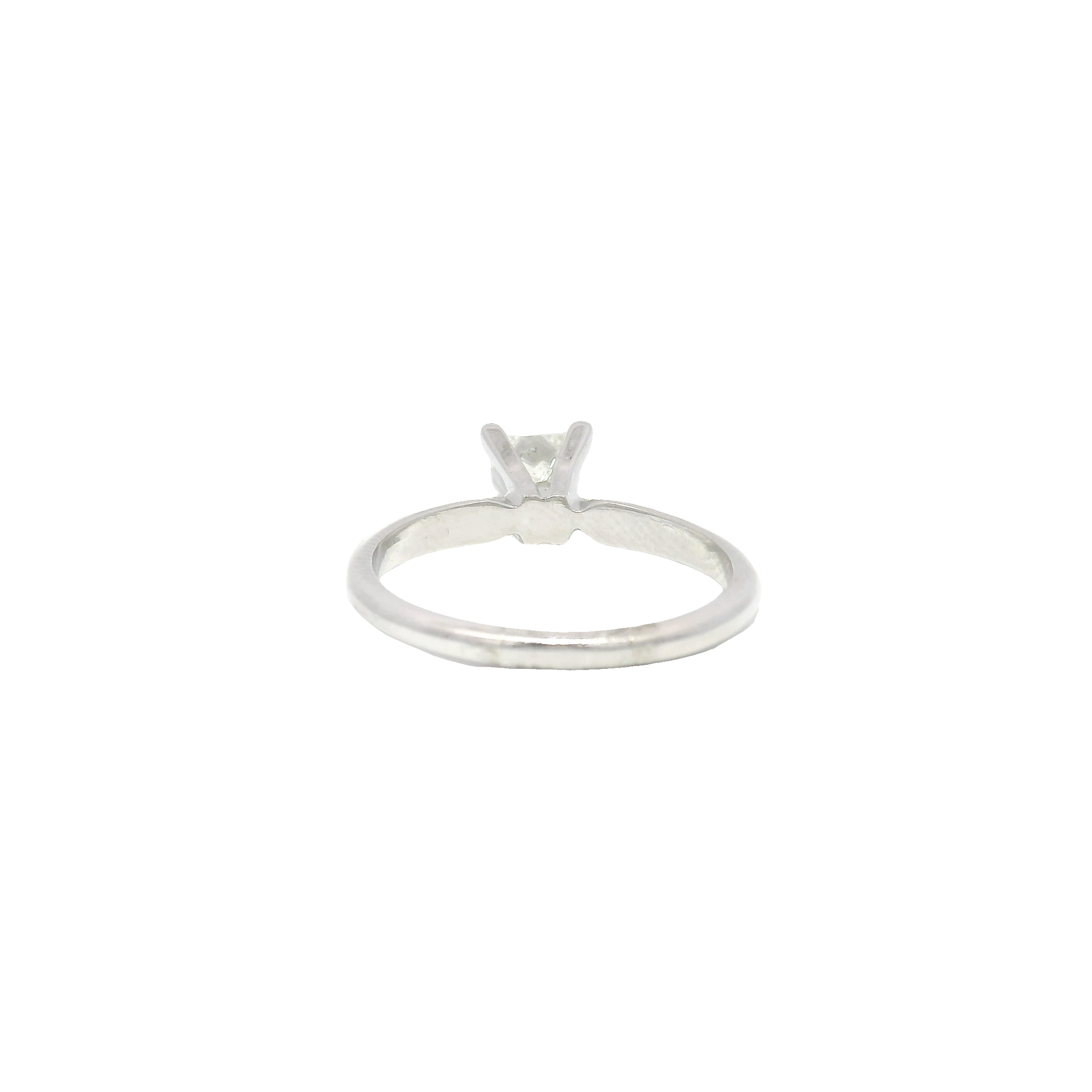 Approx .75cttw Princess Cut Solitaire Set in 14K White Gold