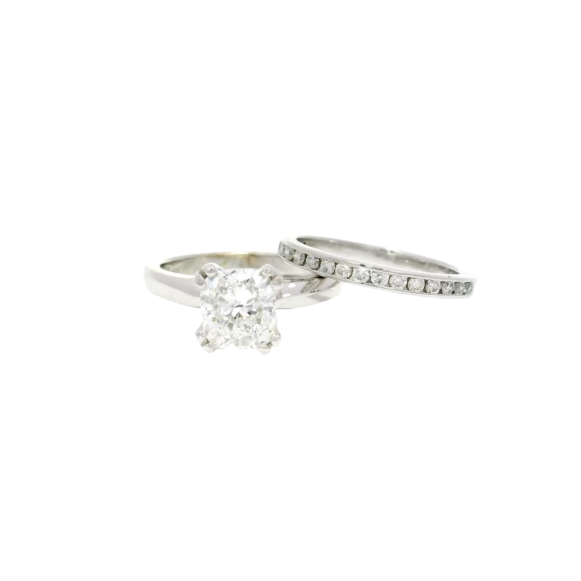 Two Piece Set 14K White Gold 1.2ct. Center