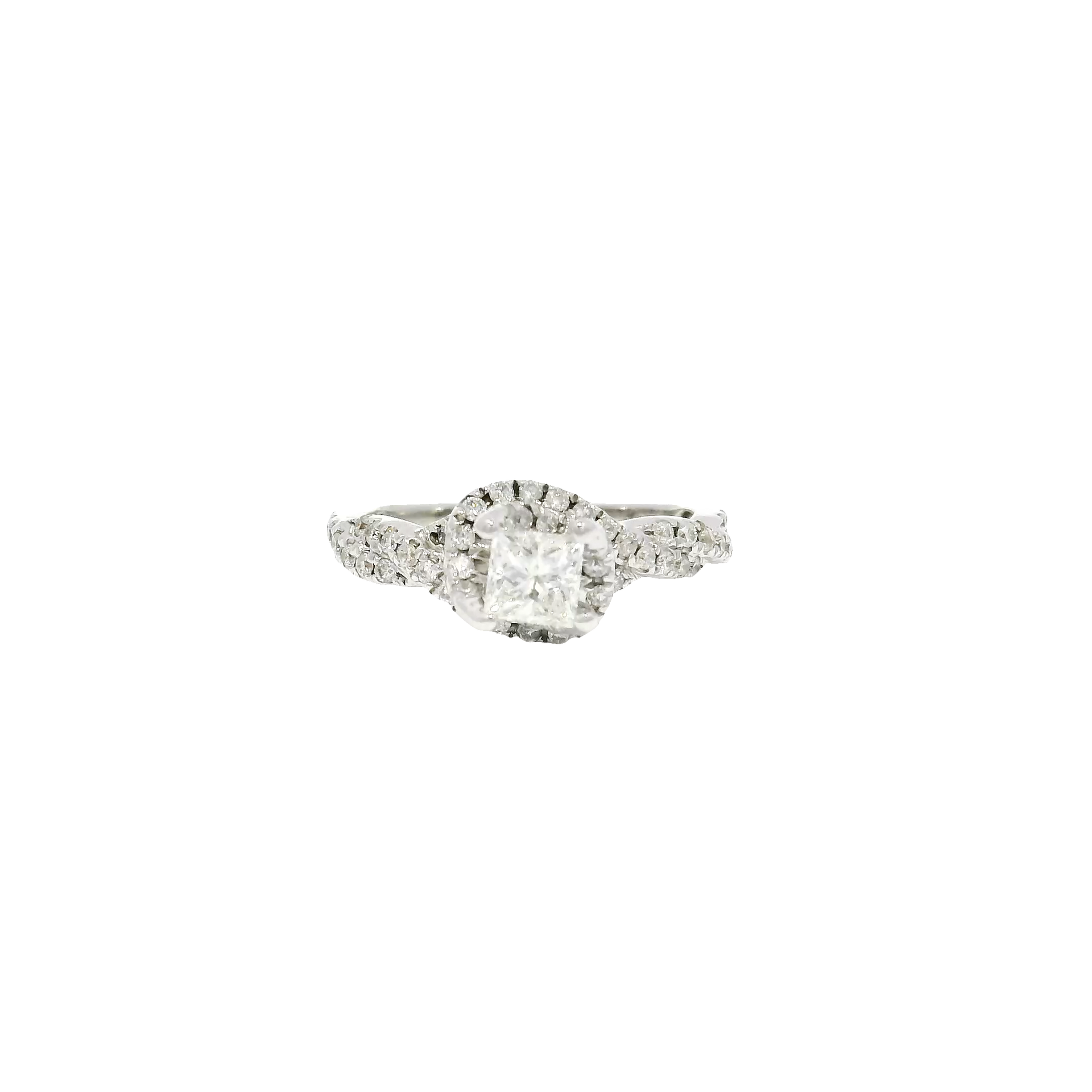 Princess Cut Engagement Ring in 14K White Gold