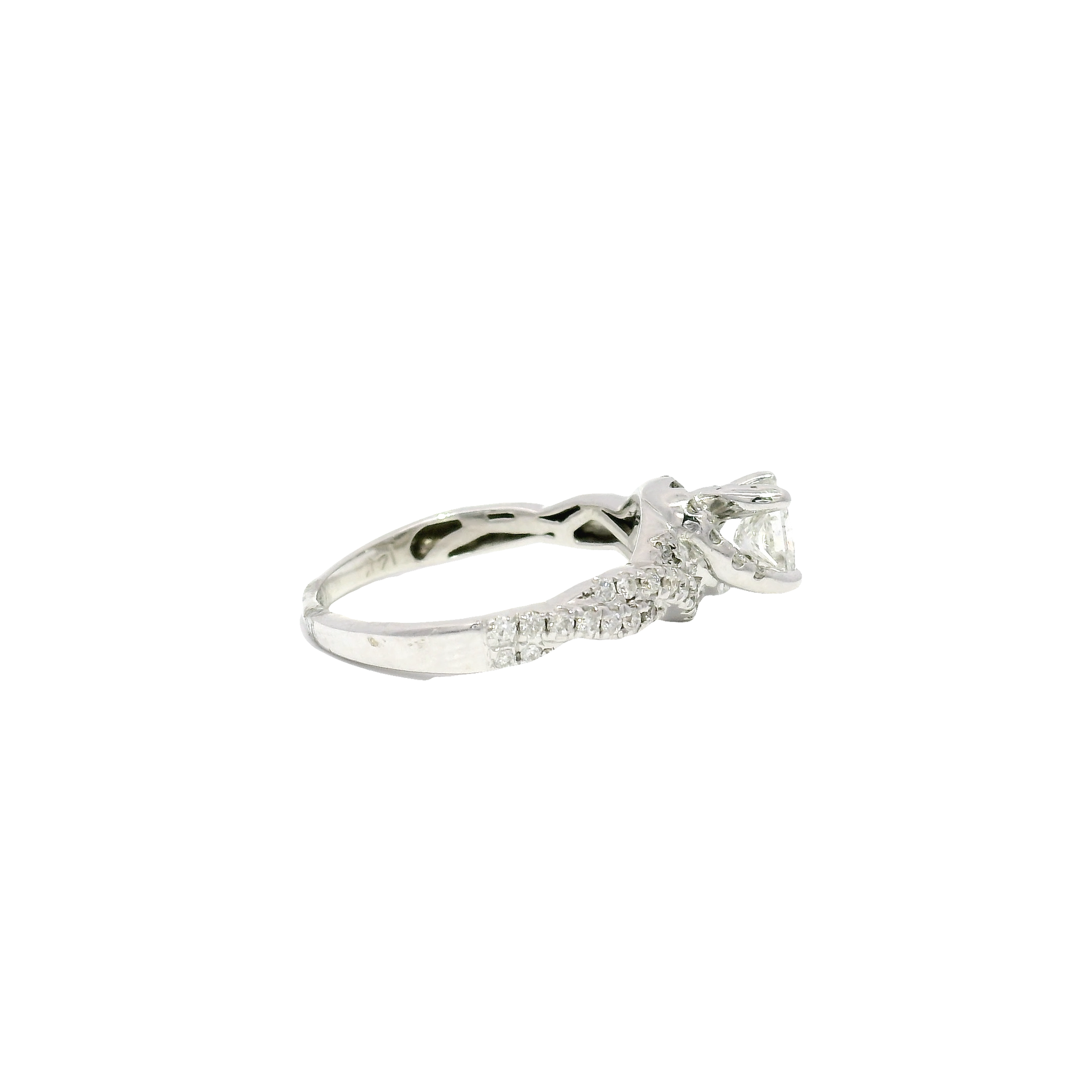 Princess Cut Engagement Ring in 14K White Gold